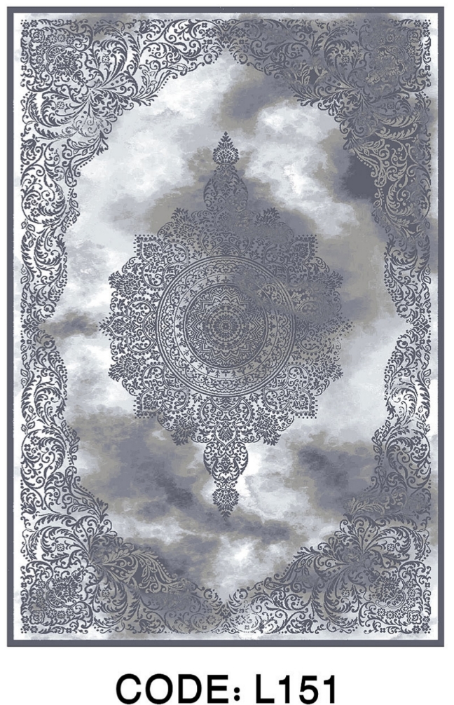 خرید ارزان فرشینه سنتی وینتیج فرشینه آفتاب کد L151مخمل شانل ترک استپدار