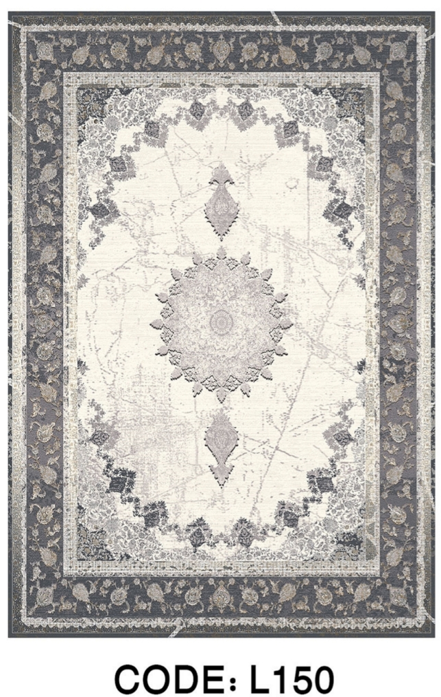 خرید ارزان فرشینه سنتی فرشینه آفتاب کد L150مخمل شانل ترک استپدار