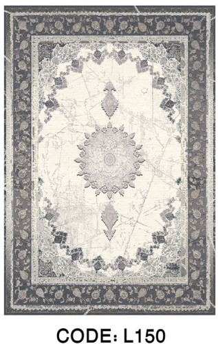 خرید ارزان فرشینه سنتی فرشینه آفتاب کد L150مخمل شانل ترک استپدار