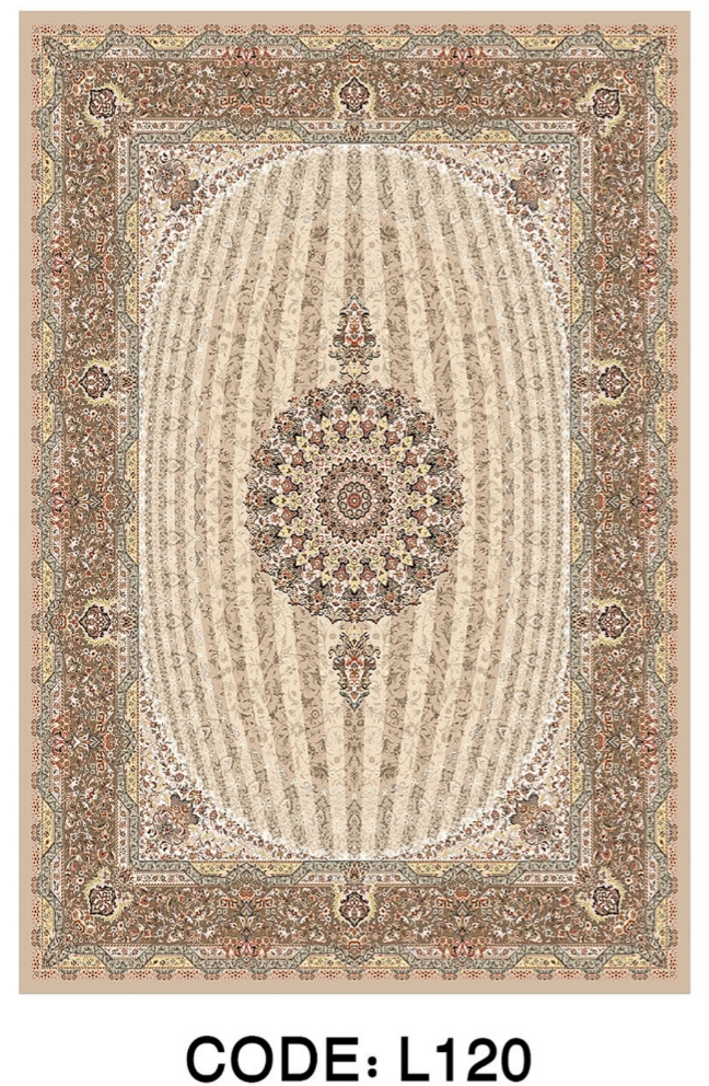 خرید ارزان فرشینه سنتی فرشینه آفتاب کد L120مخمل شانل ترک استپدار