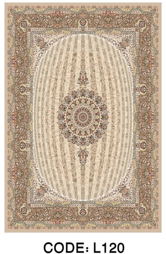 خرید ارزان فرشینه سنتی فرشینه آفتاب کد L120مخمل شانل ترک استپدار