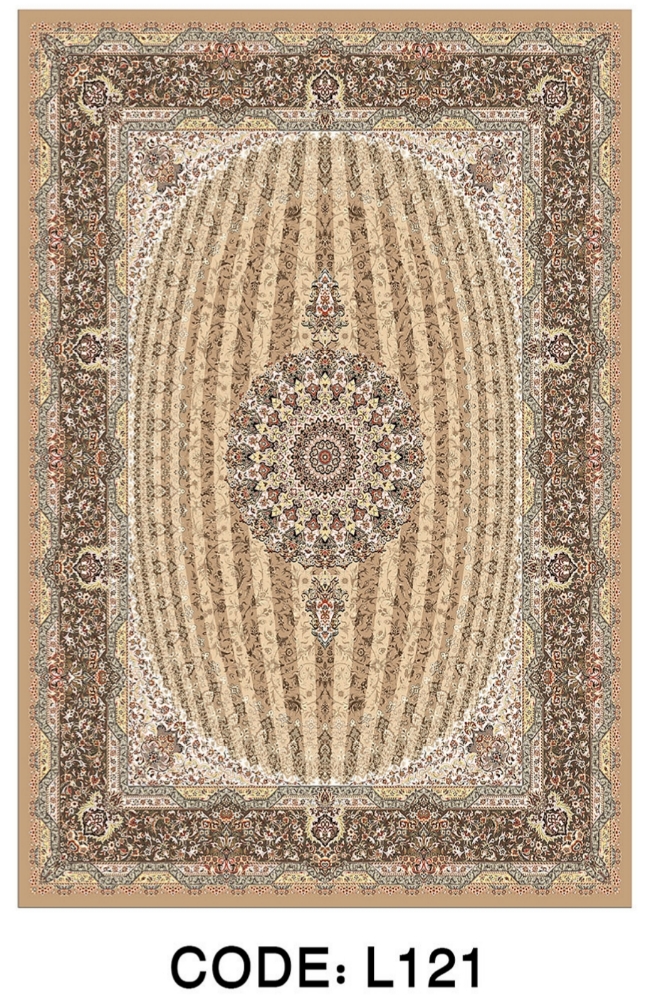 خرید ارزان فرشینه سنتی فرشینه آفتاب کد L121مخمل شانل ترک استپدار