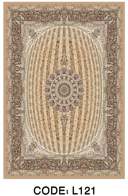 خرید ارزان فرشینه سنتی فرشینه آفتاب کد L121مخمل شانل ترک استپدار