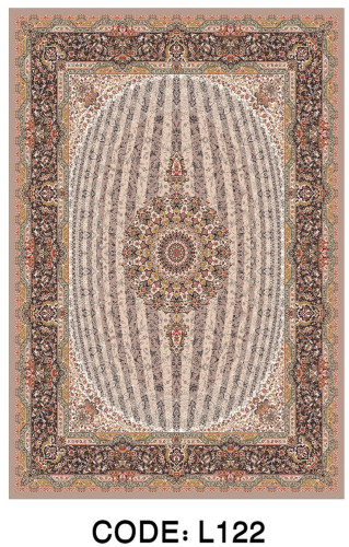 خرید ارزان فرشینه سنتی فرشینه آفتاب کد L122مخمل شانل ترک استپدار