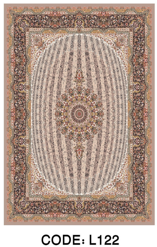 خرید ارزان فرشینه سنتی فرشینه آفتاب کد L122مخمل شانل ترک استپدار