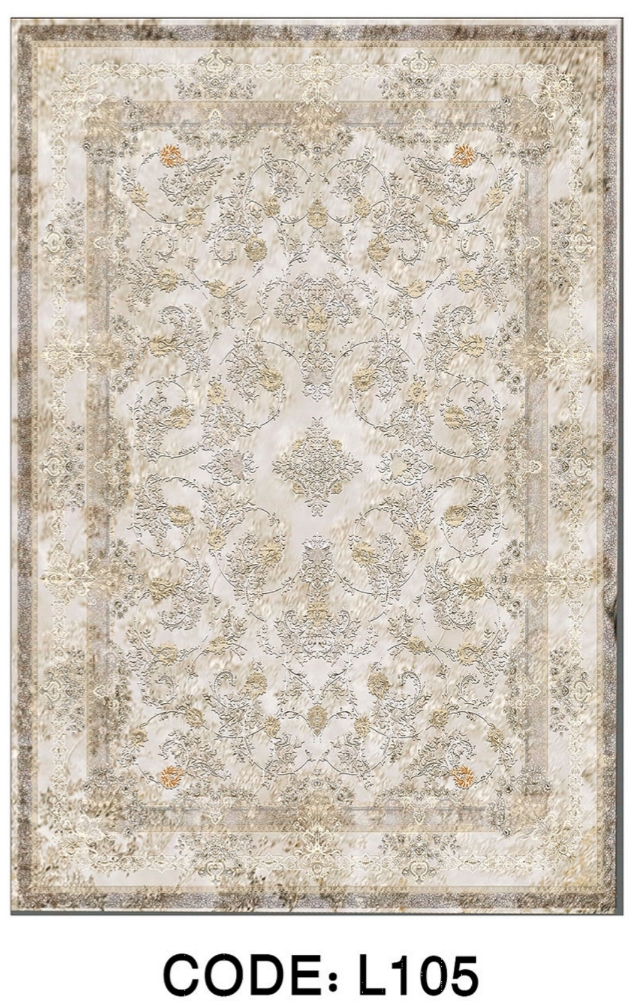 خرید ارزان فرشینه سنتی فرشینه آفتاب کد L105مخمل شانل ترک استپدار