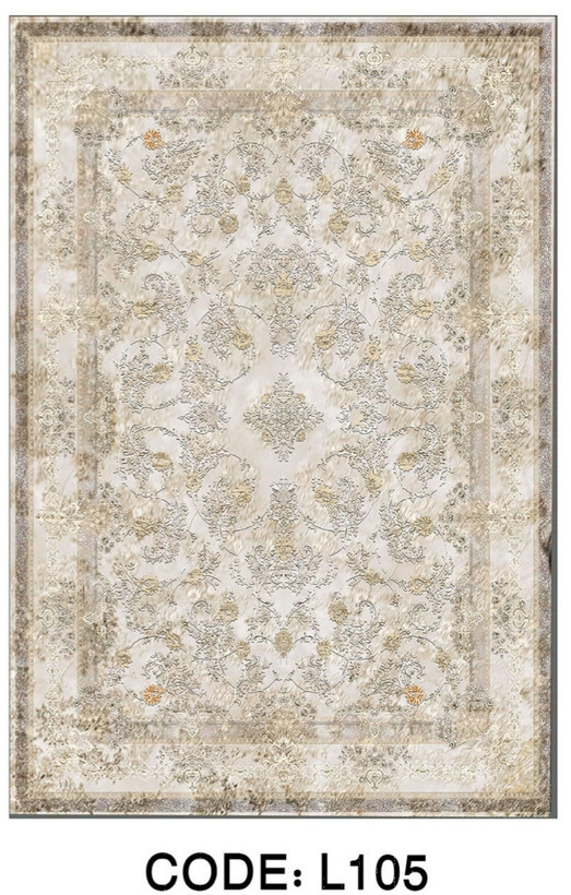 خرید ارزان فرشینه سنتی فرشینه آفتاب کد L105مخمل شانل ترک استپدار
