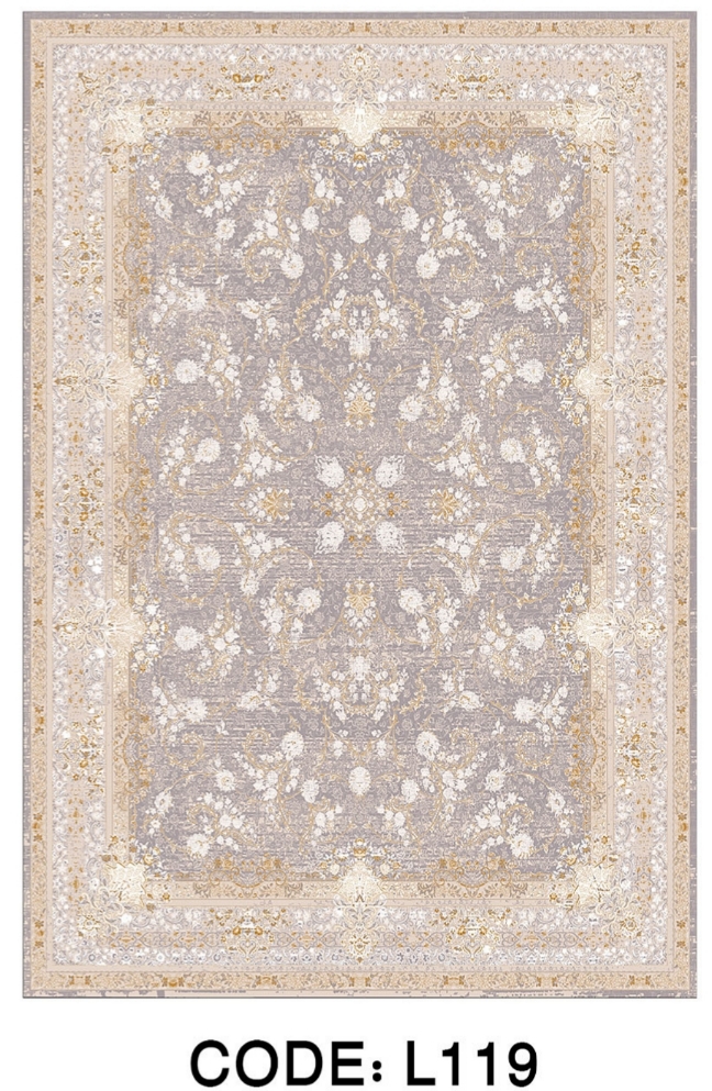 خرید ارزان فرشینه سنتی فرشینه آفتاب کد L119مخمل شانل ترک استپدار