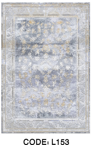 خرید ارزان فرشینه سنتی وینتیج فرشینه آفتاب کد L153مخمل شانل ترک استپدار