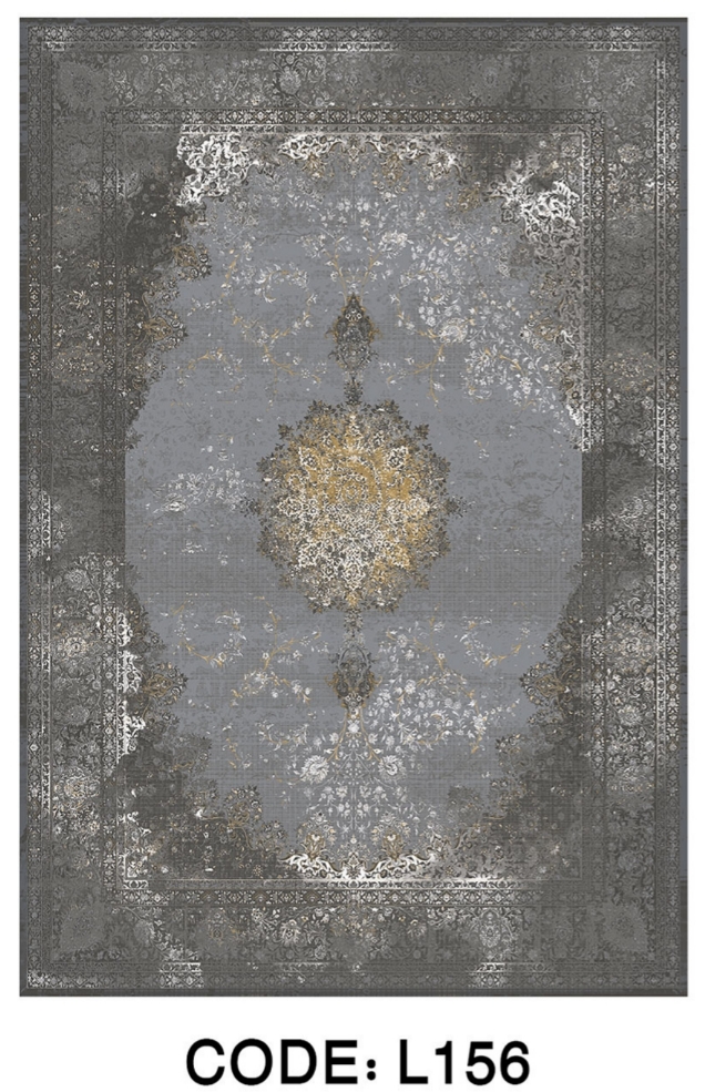 خرید ارزان فرشینه سنتی وینتیج فرشینه آفتاب کد L156مخمل شانل ترک استپدار