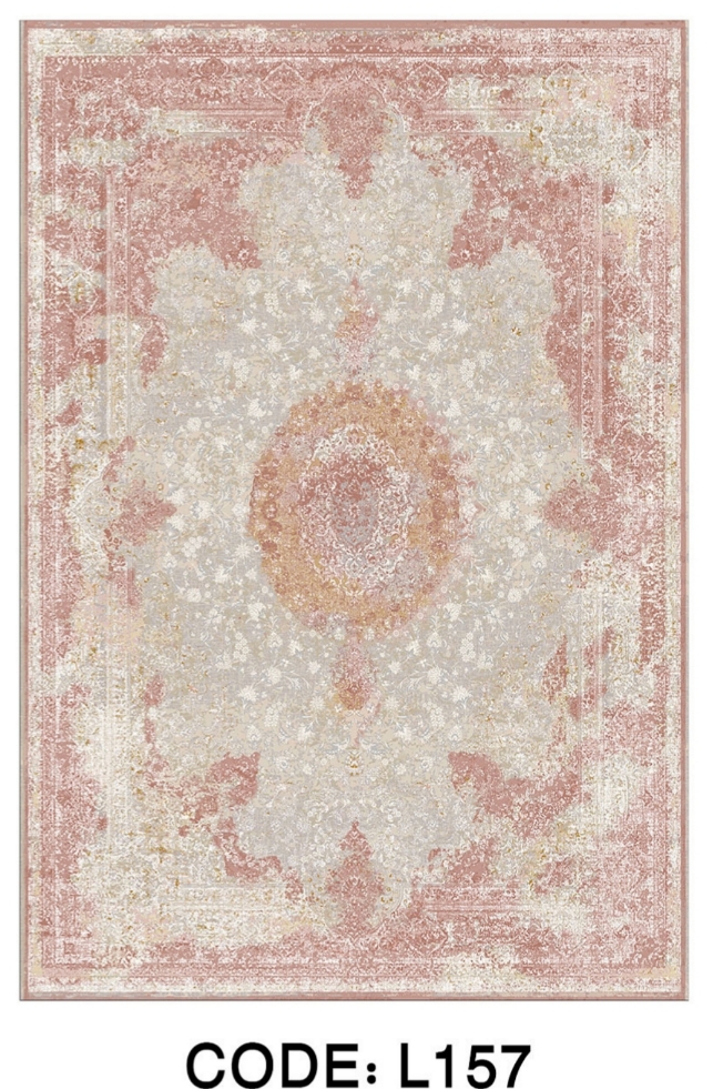 خرید ارزان فرشینه سنتی وینتیج فرشینه آفتاب کد L157مخمل شانل ترک استپدار