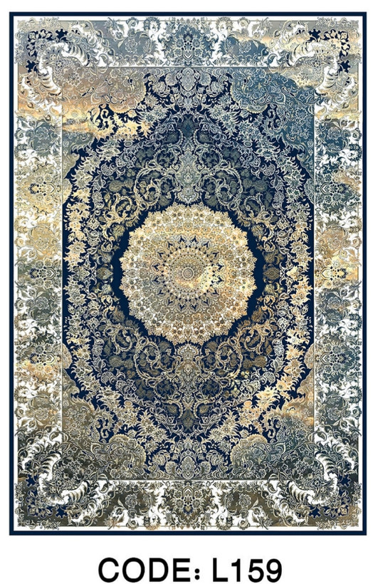 خرید ارزان فرشینه سنتی وینتیج فرشینه آفتاب کد L159مخمل شانل ترک استپدار