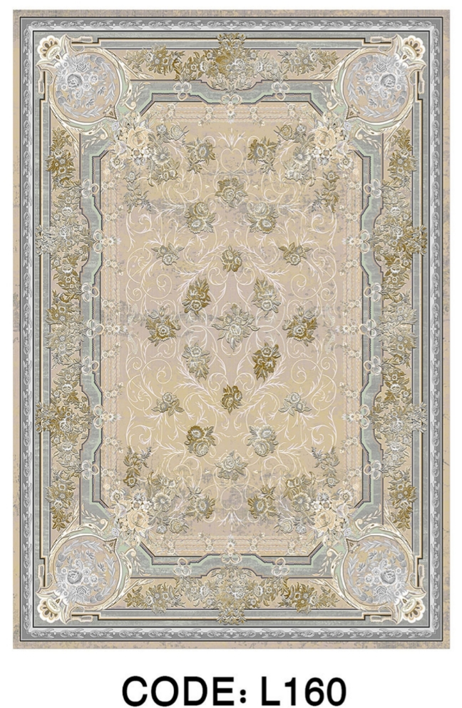 خرید ارزان فرشینه سنتی فرشینه آفتاب کد L160مخمل شانل ترک استپدار