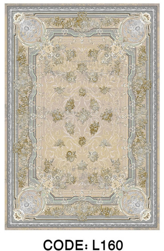 خرید ارزان فرشینه سنتی فرشینه آفتاب کد L160مخمل شانل ترک استپدار