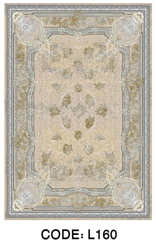خرید ارزان فرشینه سنتی فرشینه آفتاب کد L160مخمل شانل ترک استپدار