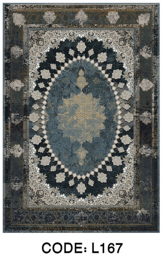 خرید ارزان فرشینه سنتی وینتیج فرشینه آفتاب کد L167مخمل شانل ترک استپدار