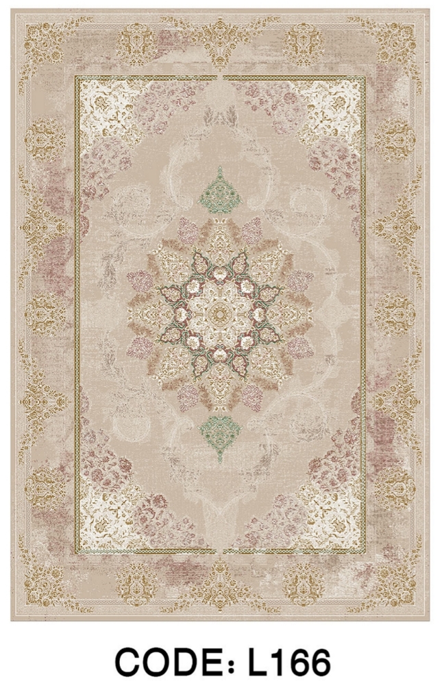 خرید ارزان فرشینه سنتی فرشینه آفتاب کد L166مخمل شانل ترک استپدار