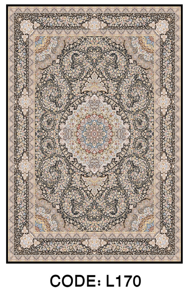 خرید ارزان فرشینه سنتی فرشینه آفتاب کد L170مخمل شانل ترک استپدار