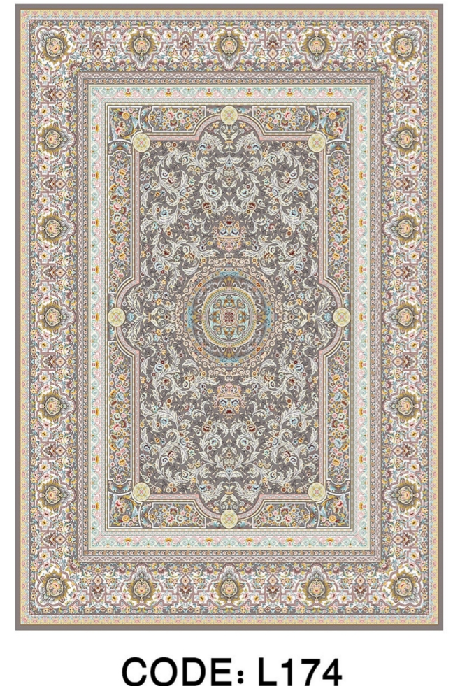 خرید ارزان فرشینه سنتی فرشینه آفتاب کد L174مخمل شانل ترک استپدار