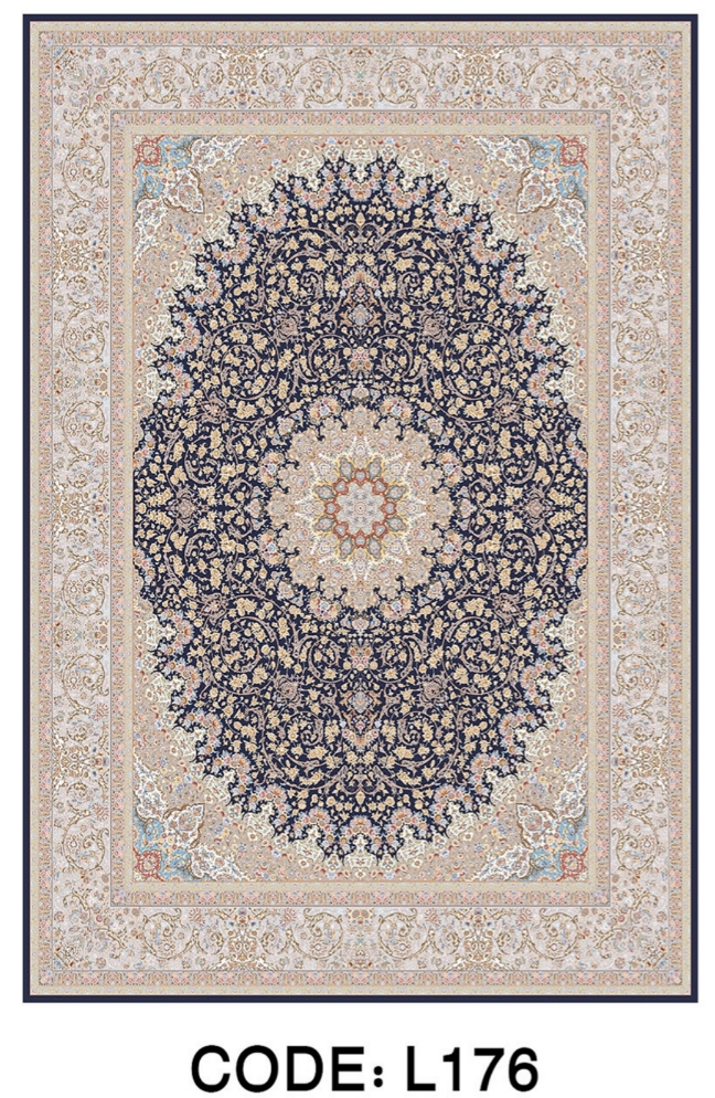 خرید ارزان فرشینه سنتی فرشینه آفتاب کد L176مخمل شانل ترک استپدار