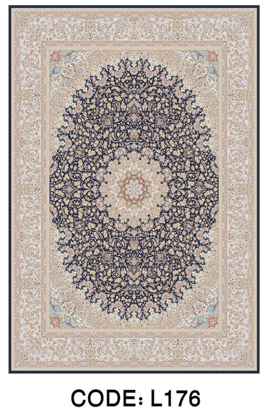 خرید ارزان فرشینه سنتی فرشینه آفتاب کد L176مخمل شانل ترک استپدار