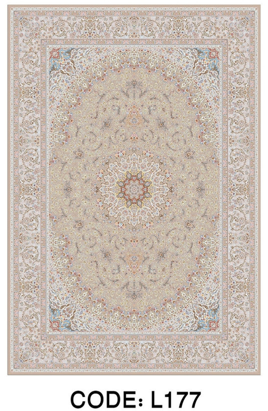 خرید ارزان فرشینه سنتی فرشینه آفتاب کد L177مخمل شانل ترک استپدار