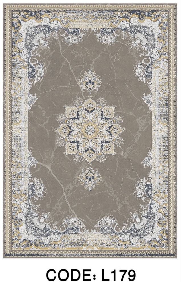 خرید ارزان فرشینه سنتی فرشینه آفتاب کد L179مخمل شانل ترک استپدار