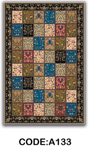 خرید ارزان فرشینه خشتی فرشینه آفتاب کد A133مخمل شانل ترک استپدار