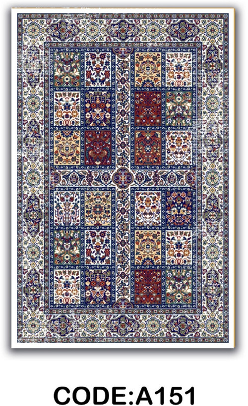 خرید ارزان فرشینه خشتی فرشینه آفتاب کد A151مخمل شانل ترک استپدار