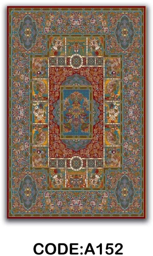 خرید ارزان فرشینه خشتی فرشینه آفتاب کد A152مخمل شانل ترک استپدار