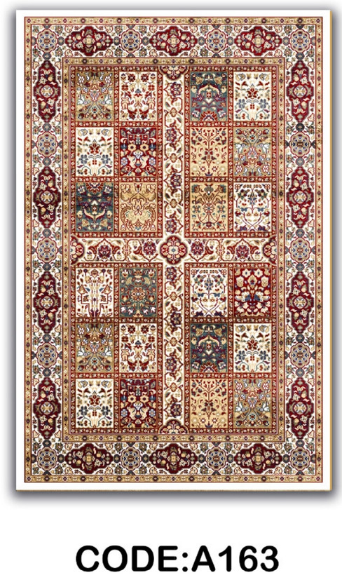 خرید ارزان فرشینه خشتی فرشینه آفتاب کد A163مخمل شانل ترک استپدار