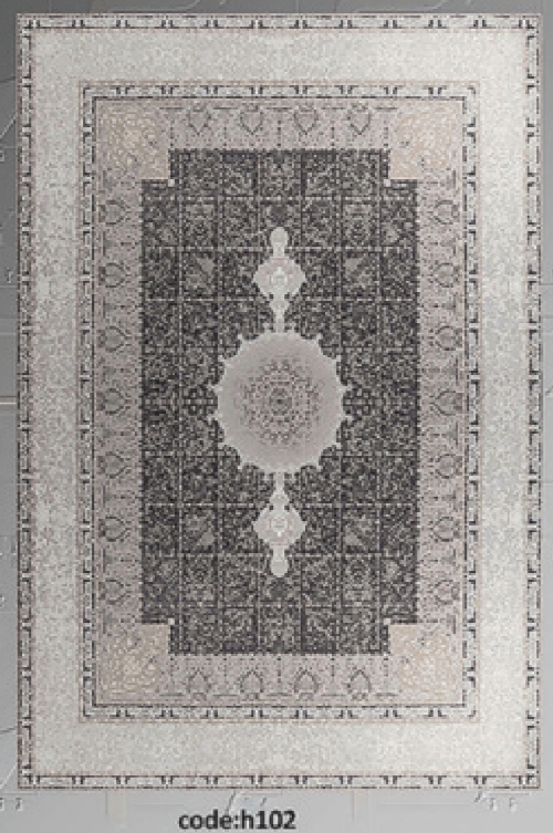 خرید ارزان فرشینه خشتی فرشینه آفتاب کد H102مخمل شانل ترک استپدار