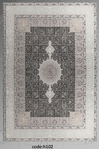 خرید ارزان فرشینه خشتی فرشینه آفتاب کد H102مخمل شانل ترک استپدار