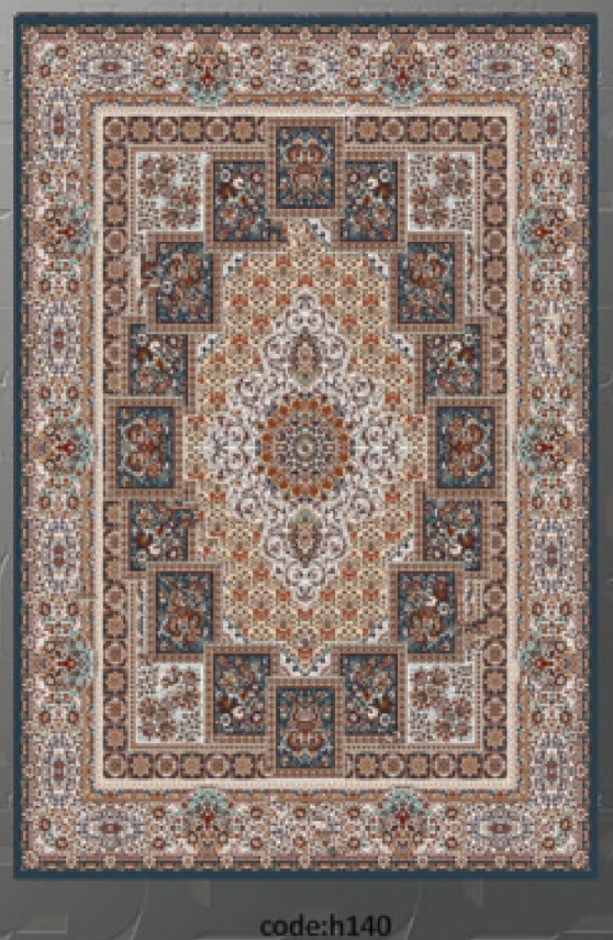 خرید ارزان فرشینه خشتی فرشینه آفتاب کد H140مخمل شانل ترک استپدار