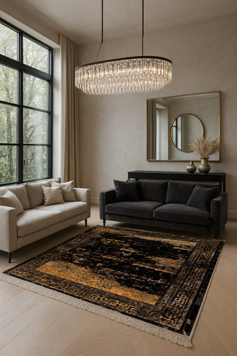 خرید ارزان فرشینه ورساچه فرشینه آفتاب کدH339مخمل شانل ترک استپدار