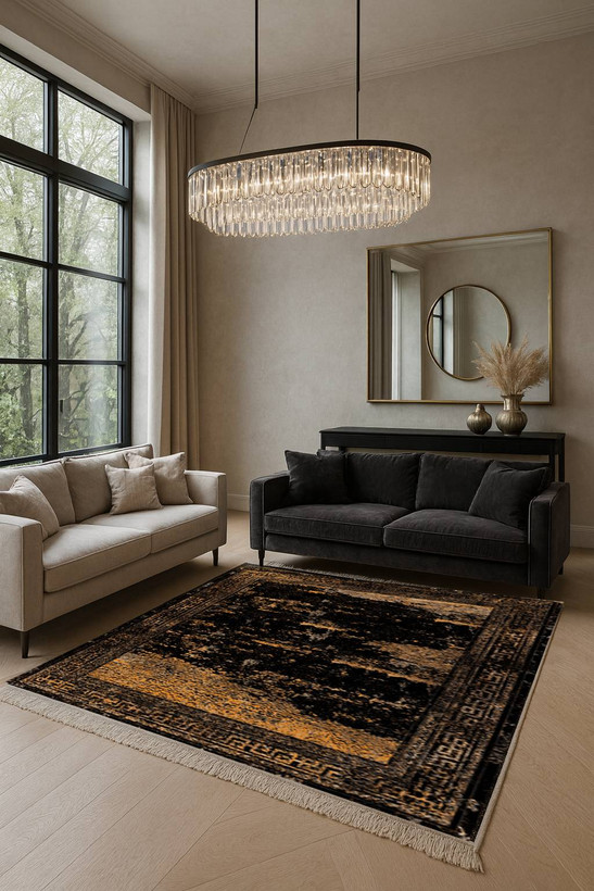 خرید ارزان فرشینه ورساچه فرشینه آفتاب کدH339مخمل شانل ترک استپدار