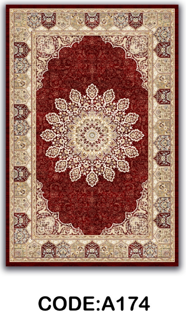 خرید ارزان فرشینه لاکی فرشینه آفتاب کدA174مخمل شانل ترک استپدار