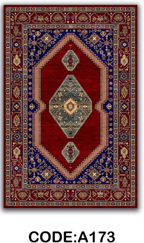 خرید ارزان فرشینه لاکی فرشینه آفتاب کد A173مخمل شانل ترک استپدار