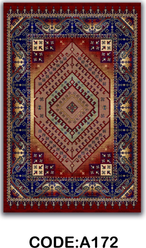 خرید ارزان فرشینه لاکی فرشینه آفتاب کد A172مخمل شانل ترک استپدار