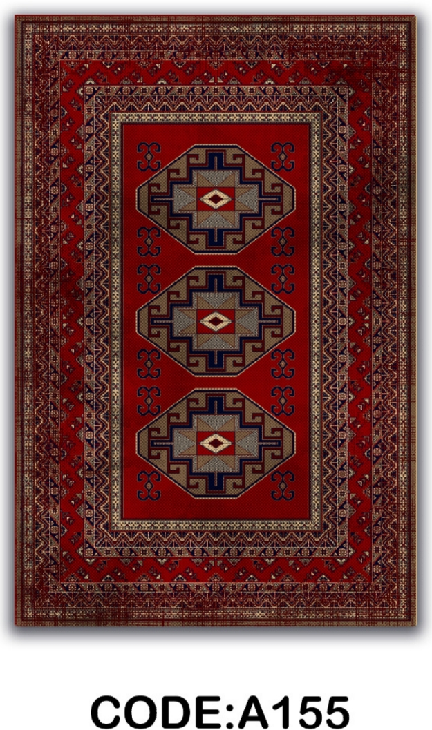 خرید ارزان فرشینه لاکی فرشینه آفتاب کد A155مخمل شانل ترک استپدار