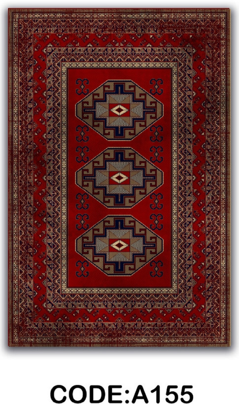 خرید ارزان فرشینه لاکی فرشینه آفتاب کد A155مخمل شانل ترک استپدار