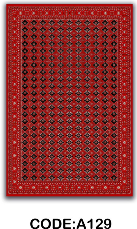 خرید ارزان فرشینه لاکی فرشینه آفتاب کد A129مخمل شانل ترک استپدار