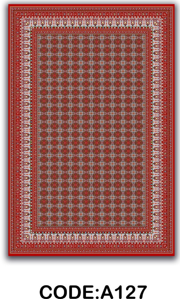 خرید ارزان فرشینه لاکی فرشینه آفتاب کد A127مخمل شانل ترک استپدار