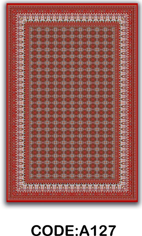 خرید ارزان فرشینه لاکی فرشینه آفتاب کد A127مخمل شانل ترک استپدار