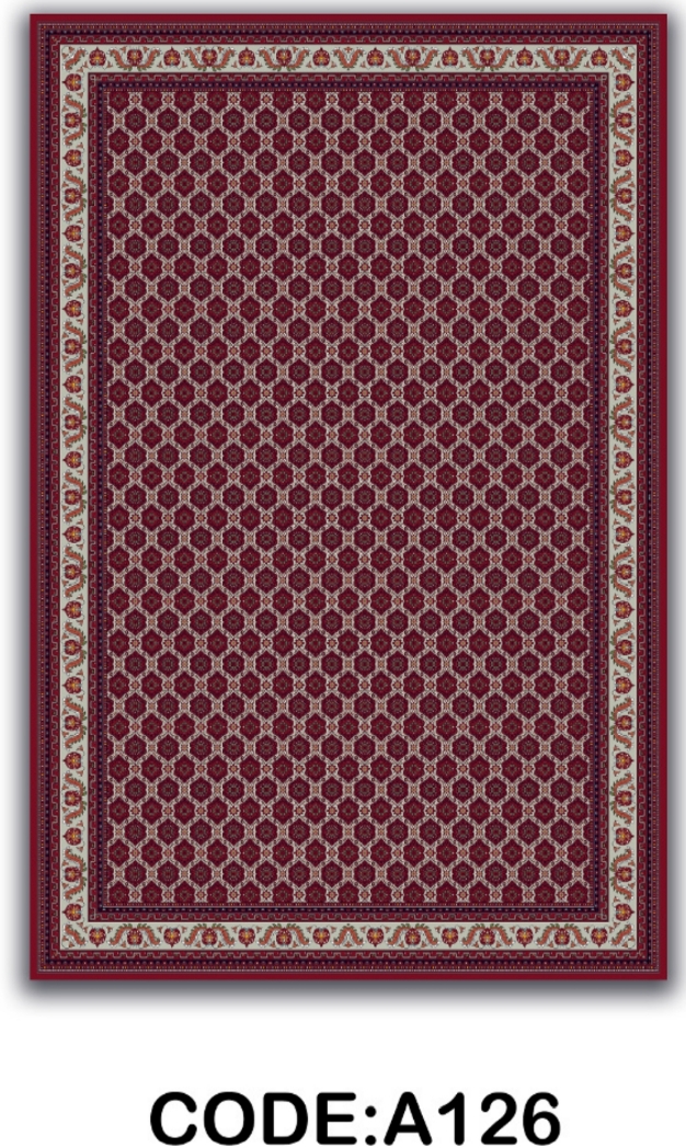 خرید ارزان فرشینه لاکی فرشینه آفتاب کد A126مخمل شانل ترک استپدار