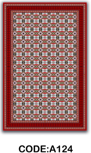 خرید ارزان فرشینه لاکی فرشینه آفتاب کد A124مخمل شانل ترک استپدار