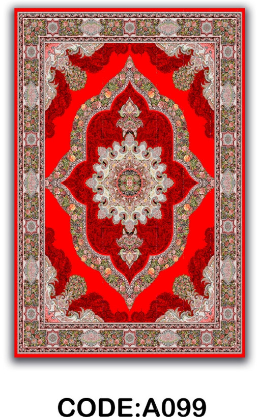 خرید ارزان فرشینه لاکی فرشینه آفتاب کد A099مخمل شانل ترک استپدار