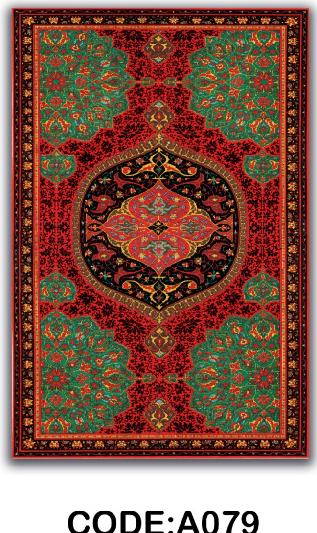 خرید ارزان فرشینه لاکی فرشینه آفتاب کد A079مخمل شانل ترک استپدار