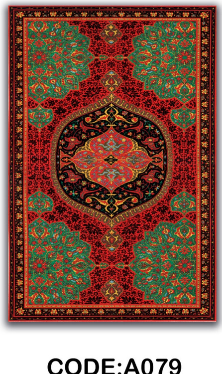 خرید ارزان فرشینه لاکی فرشینه آفتاب کد A079مخمل شانل ترک استپدار