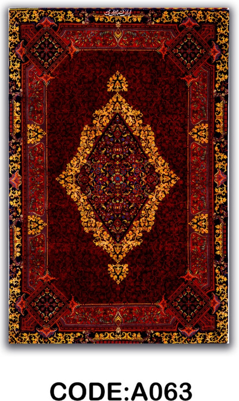 خرید ارزان فرشینه لاکی فرشینه آفتاب کد A063مخمل شانل ترک استپدار